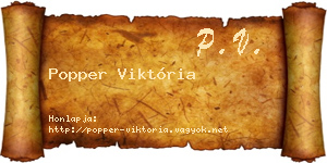Popper Viktória névjegykártya